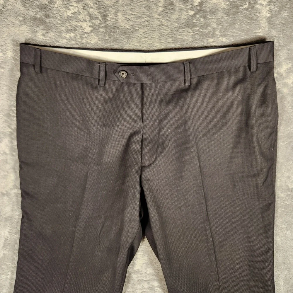 Ralph‎ Lauren Dress Pants Mens 40x30 Grey Excellent Flat Front Micro Pattern